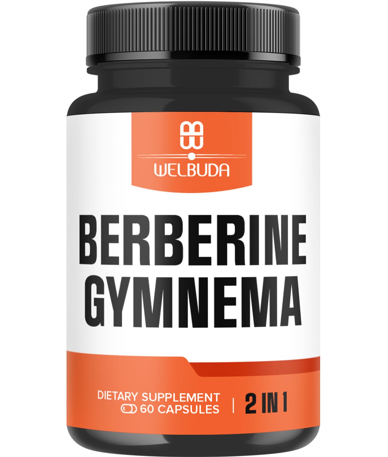 WELBUDA Berberine Supplement with Organic Gymnema Sylvestre Leaf, 60 Capsules