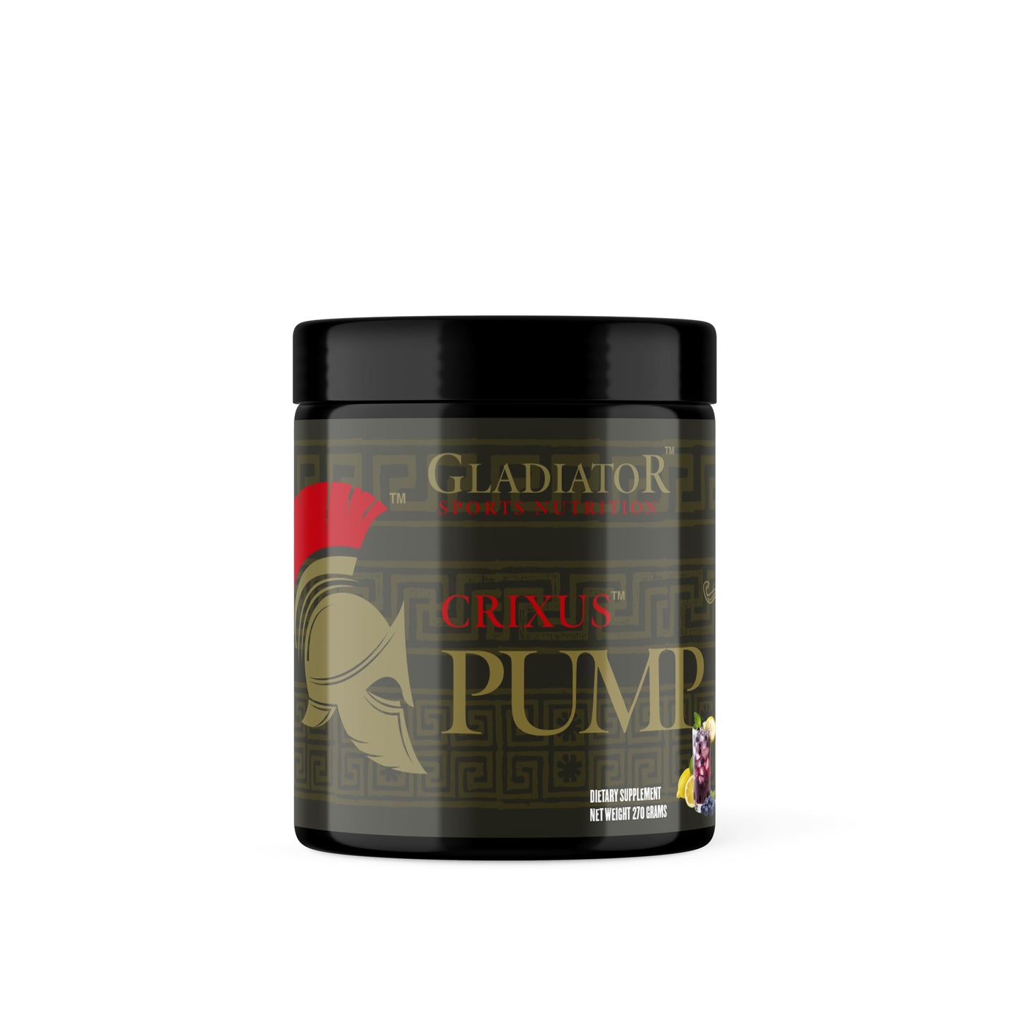 Gladiator Sports Nutrition Crixus Pump Stimulant Free Nitric Oxide Pre-Workout Powder, 9.52 Ounce
