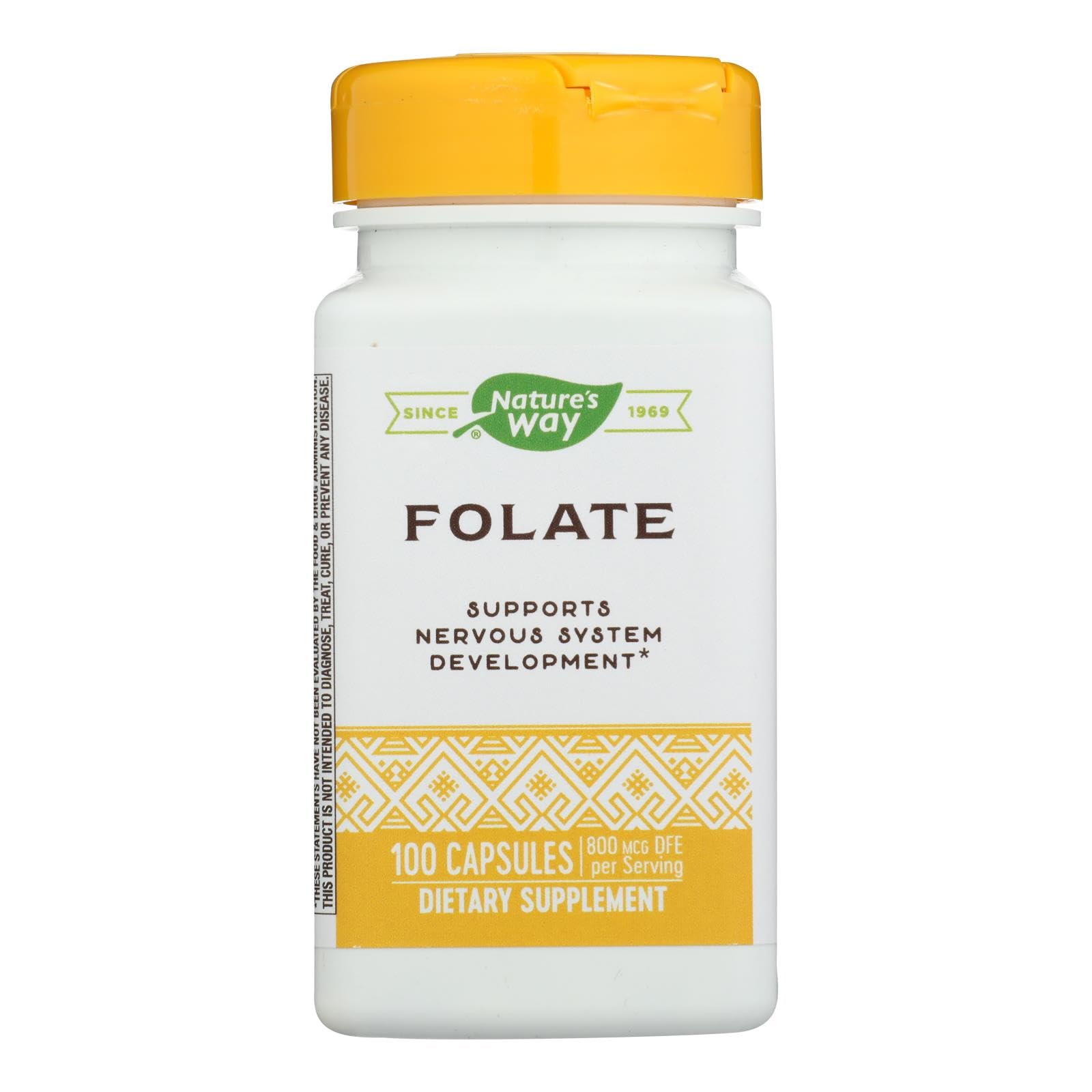 Nature's Way Folic Acid 800 mcg Capsule, 1 Count
