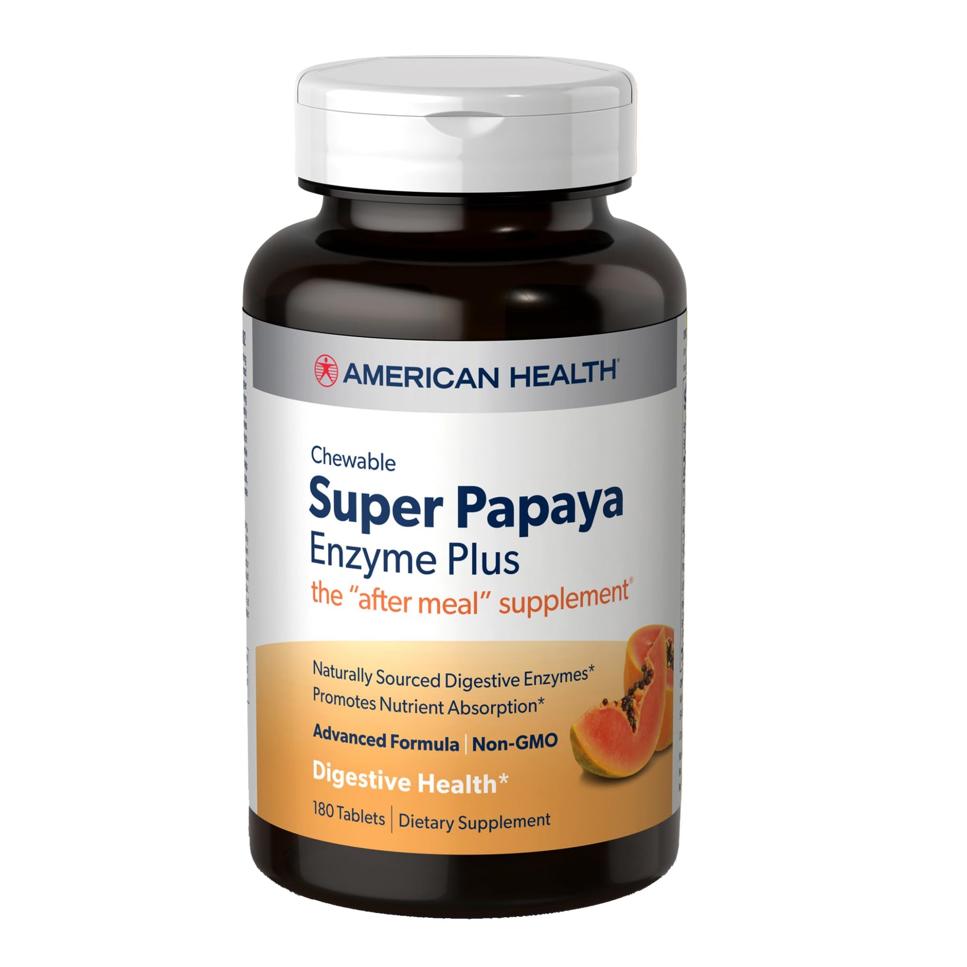 American Health Super Papaya Enzyme Plus 180 Tablets