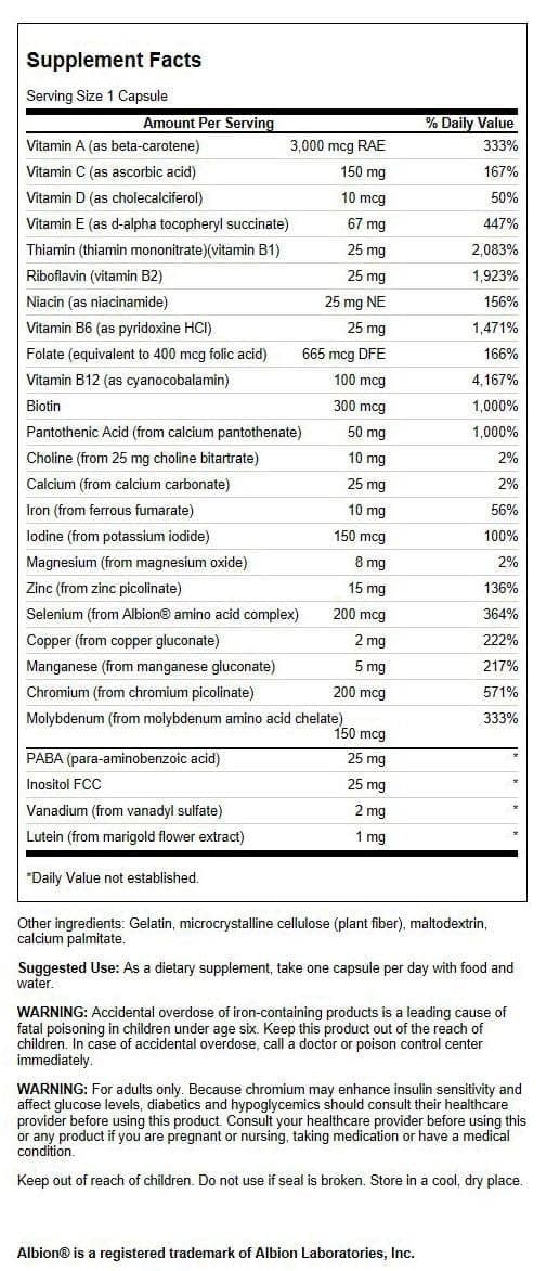 Swanson Active One Multivitamin with Iron 90 Capsules