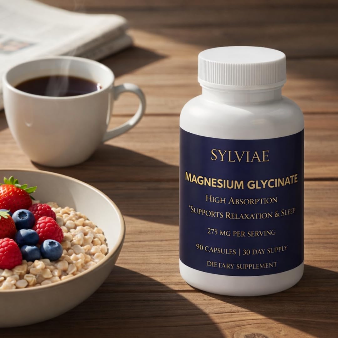 Sylviae Magnesium Glycinate 275mg Elemental Magnesium Capsules, 90 Count