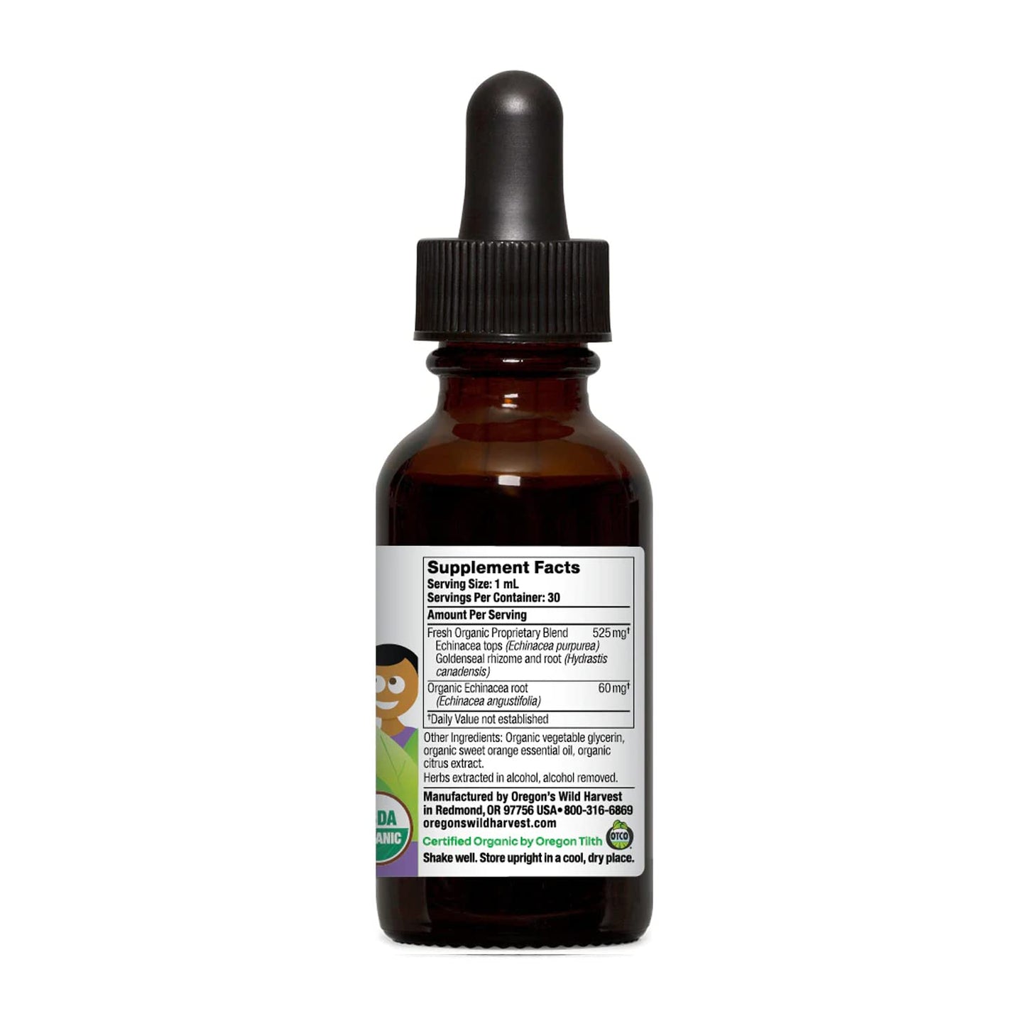 Oregon's Wild Harvest Children's Echinacea Goldenseal Orange Organic Herbal Supplement Capsule, 1 Count