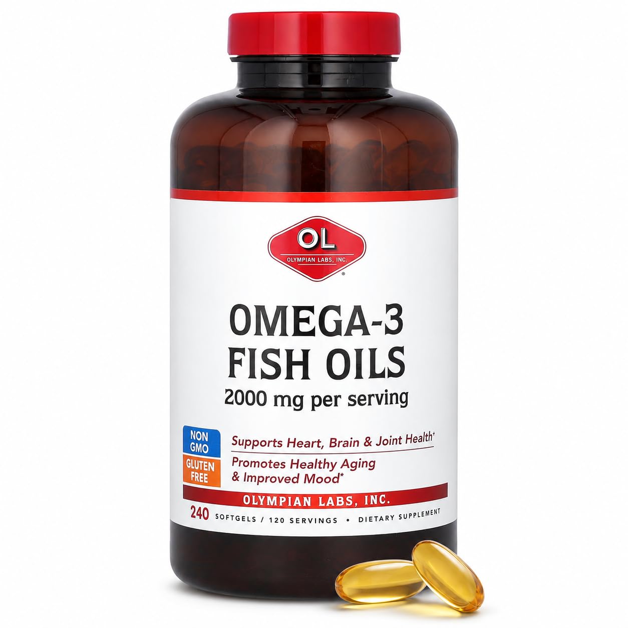 Olympian Labs Omega-3 Fish Oils Softgels, 240 Softgels
