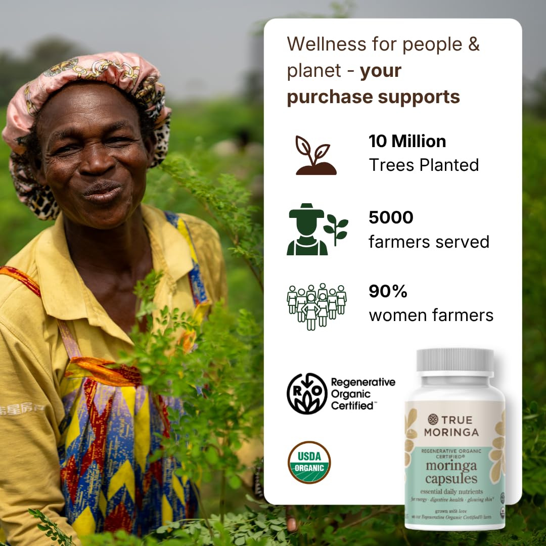 True Moringa Organic Moringa Capsules 60 Capsules