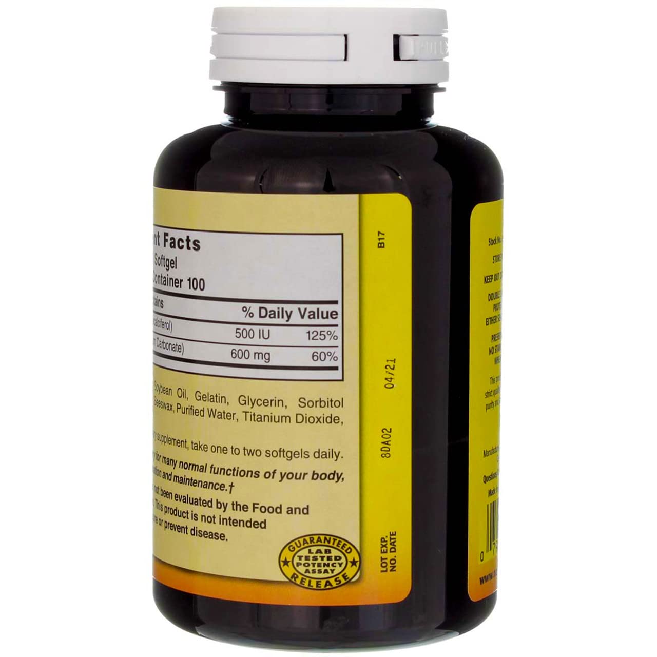 Nature's Blend Liquid Calcium 600mg with D-3 Softgels, 2-Pack