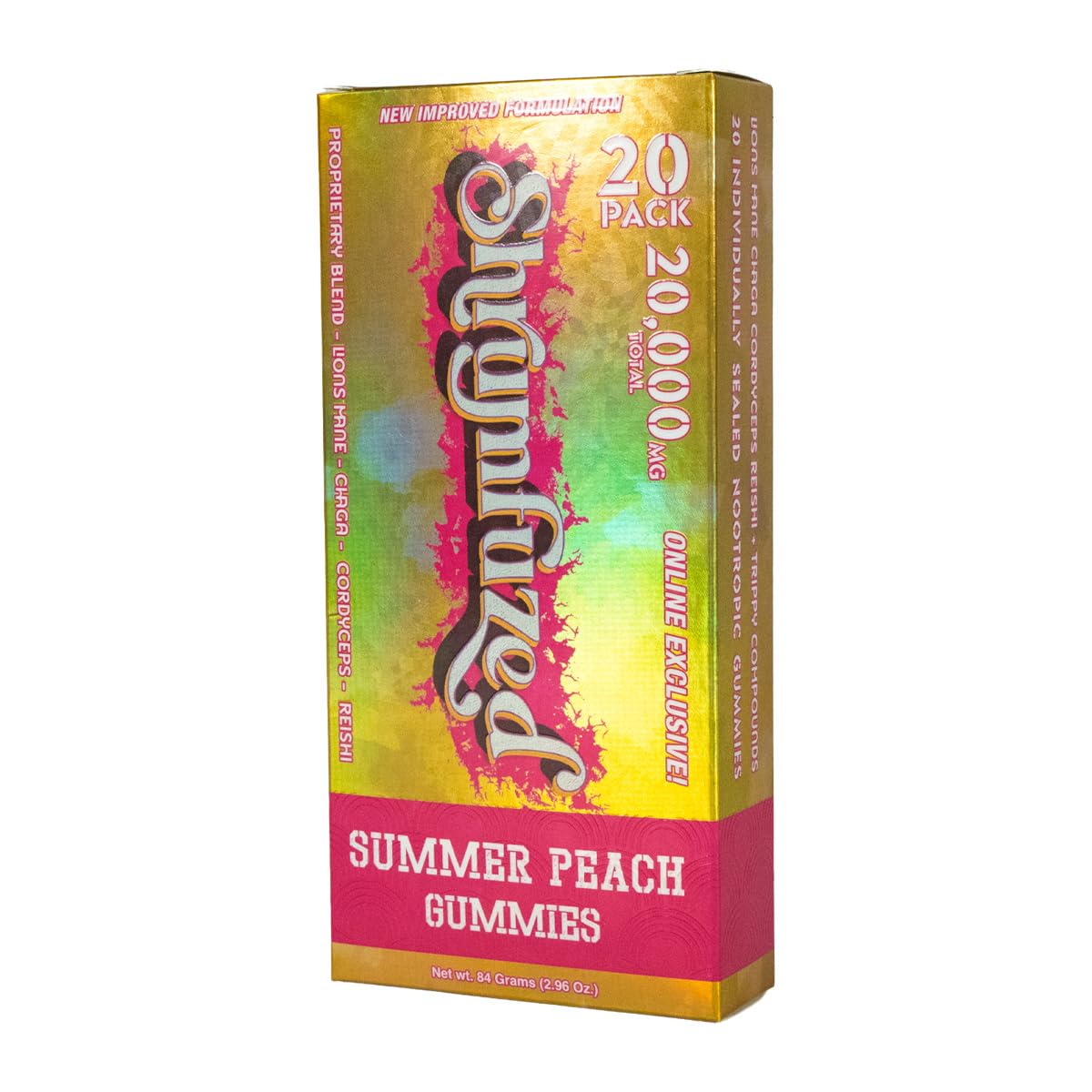 Shrumfuzed Proprietary Nootropic Gummy Lion's Mane, Reishi, Chaga, and Cordycep Nootropic Mushroom Blend, 20 Gummies