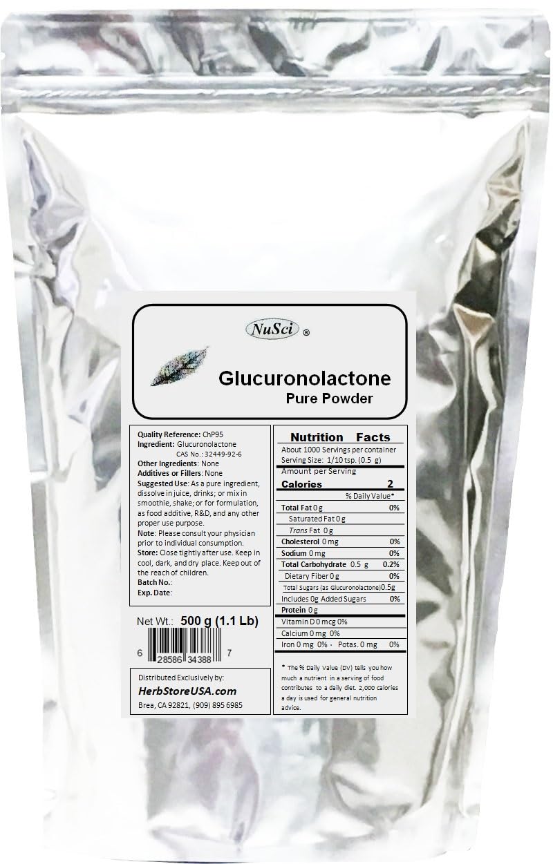 NuSci Pure Glucuronolactone Powder 17.637 oz