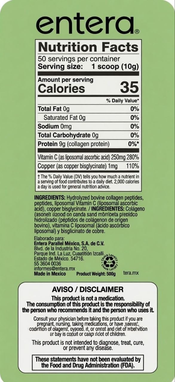 Generic Hydrolyzed Collagen Peptides Powder, Type I & III Bovine Supplement, Flavorless, Odorless, Sugar-Free, Gluten-Free, 500g, 50 Servings