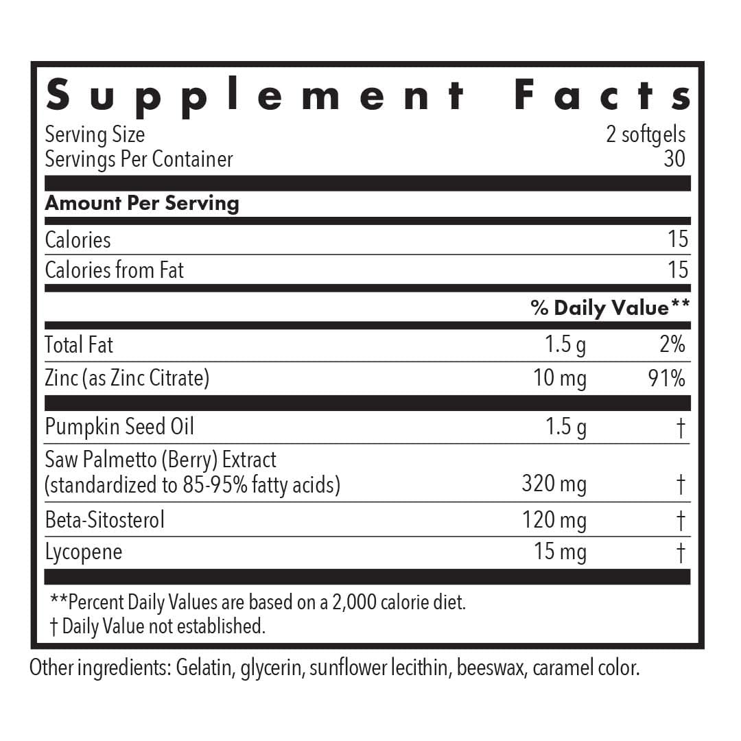 Allergy Research Group Palmetto Complex II Saw Palmetto with Lycopene for Men Softgels 60 Count