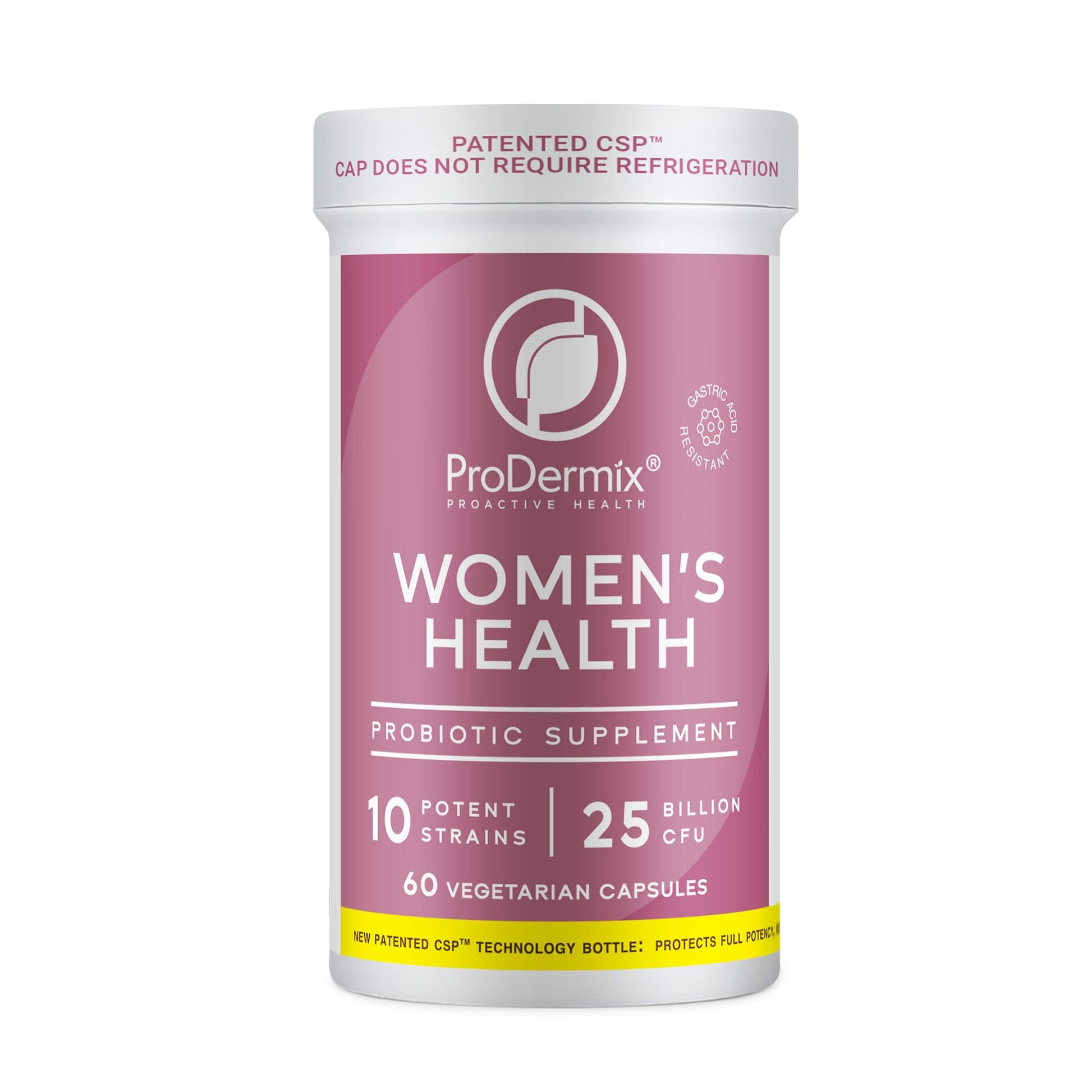 PRODERMIX Probiotics for Women Vaginal Probiotic PH Balance UT Health 25 Billion CFU Once Daily Women's Supplement Kosher 60 Capsules