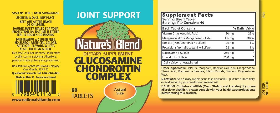 Nature's Blend Glucosamine Chondroitin Complex Tablets, 60 Tablets