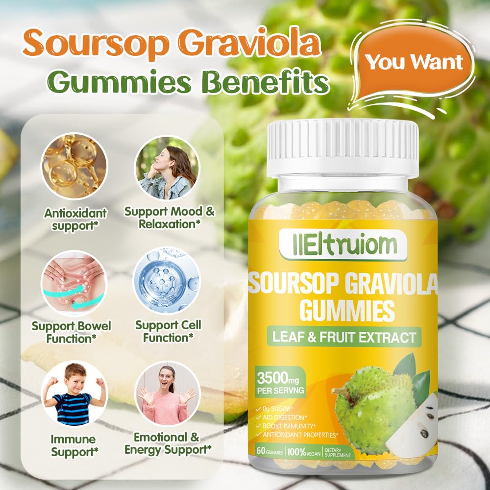 IIEltruiom Soursop Gummies 60 Count