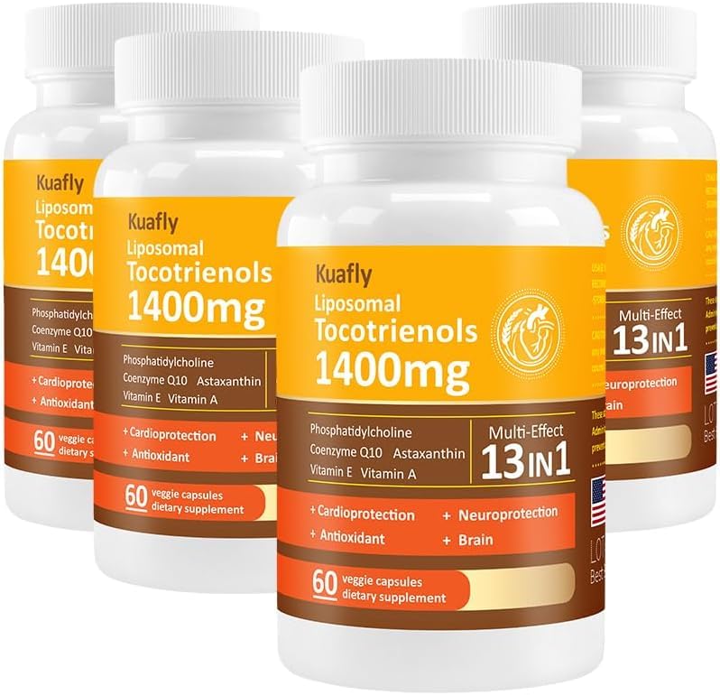 KUAFLY Liposomal Tocotrienols Vitamin E 1400mg with Phosphatidylcholine, Astaxanthin Powder 120