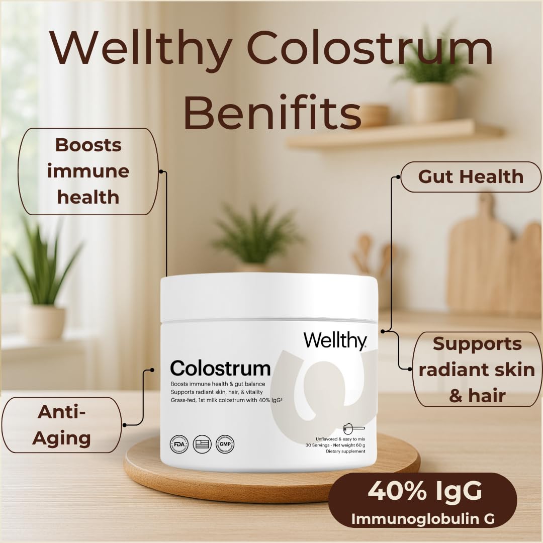 Wellthy Colostrum Powder, 2 oz, 30 Servings