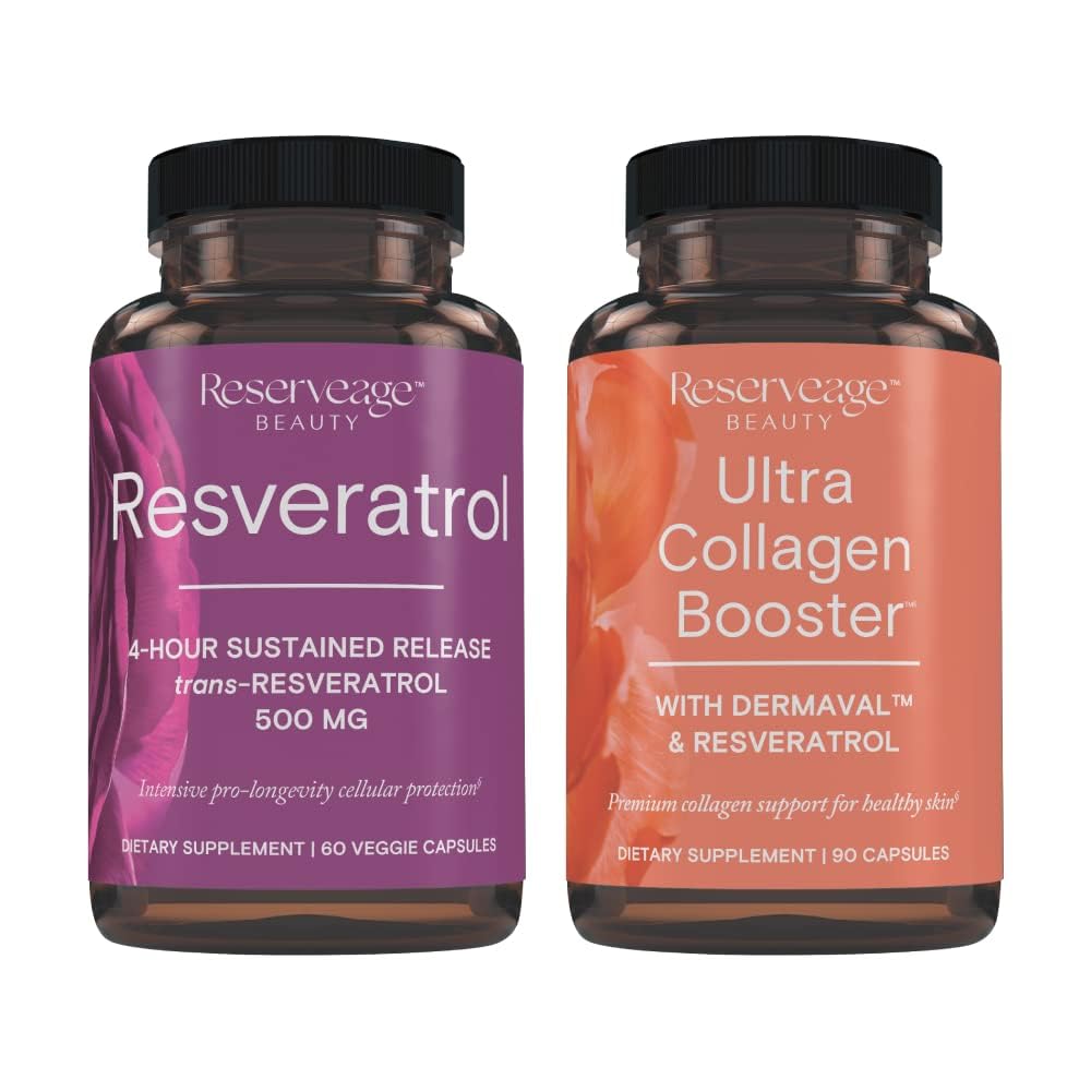 Reserveage Nutrition Resveratrol & Ultra Collagen Booster Capsules, 90 Capsules