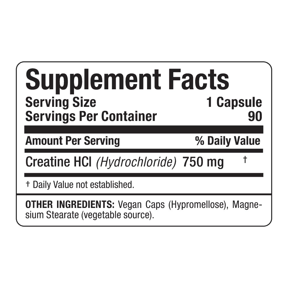 ALLMAX Creatine HCL 750 mg Capsules, 90 Count