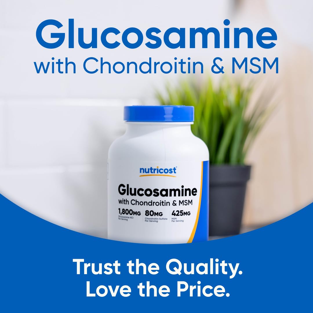 Nutricost Glucosamine 1800mg with Chondroitin & MSM Tablets, 240 Count