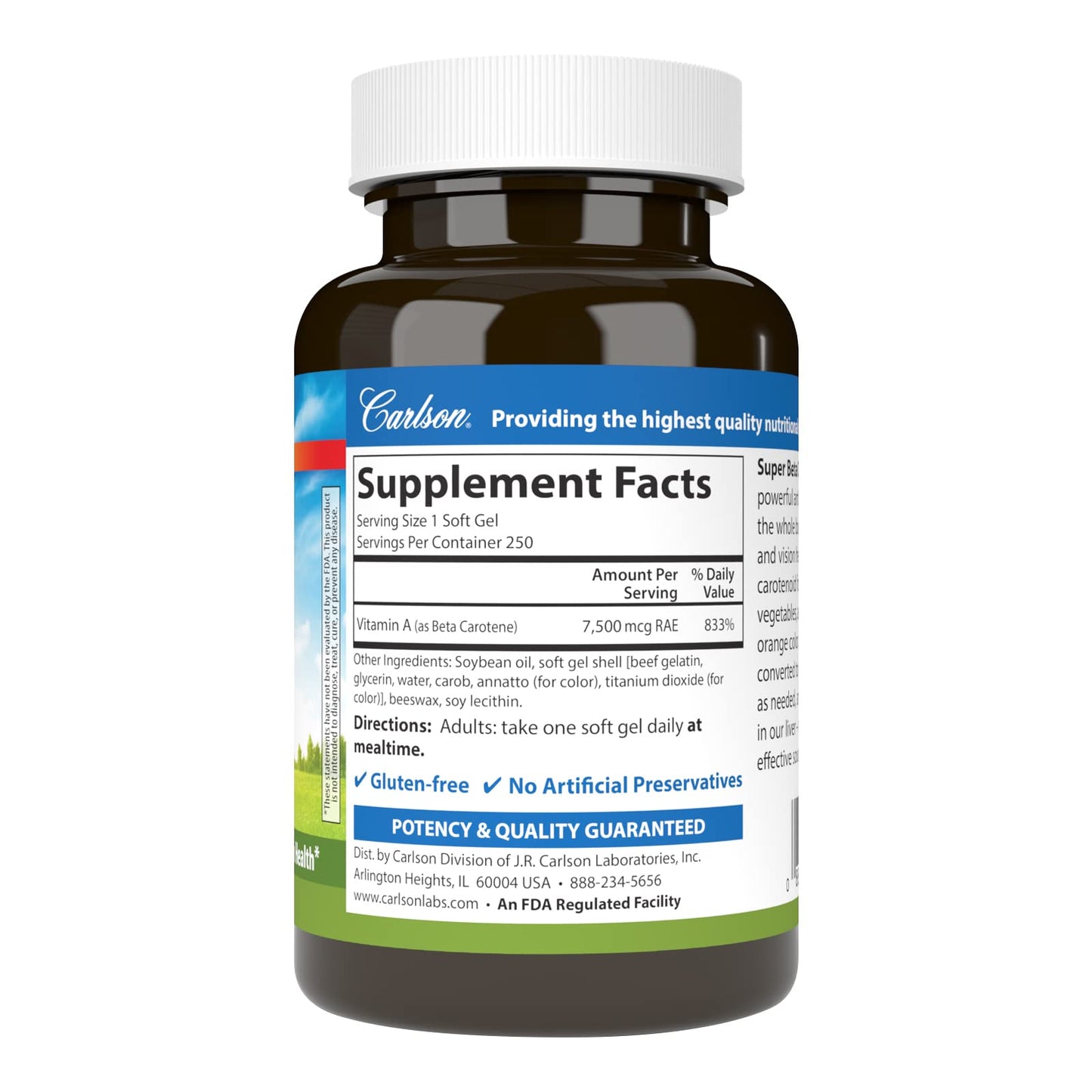 Carlson Super Beta Carotene Softgels 250