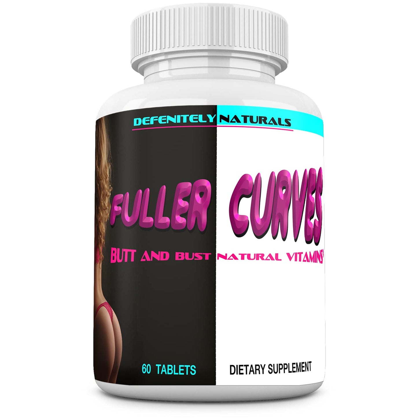 DEFENITELYNATURALS Fuller Curves Butt and Bust Enlargement Pills Tablets, 60 Count