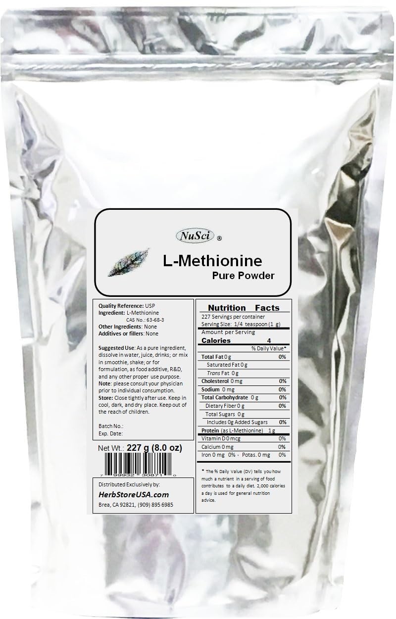 NuSci L-Methionine Powder Pure 35.274 oz