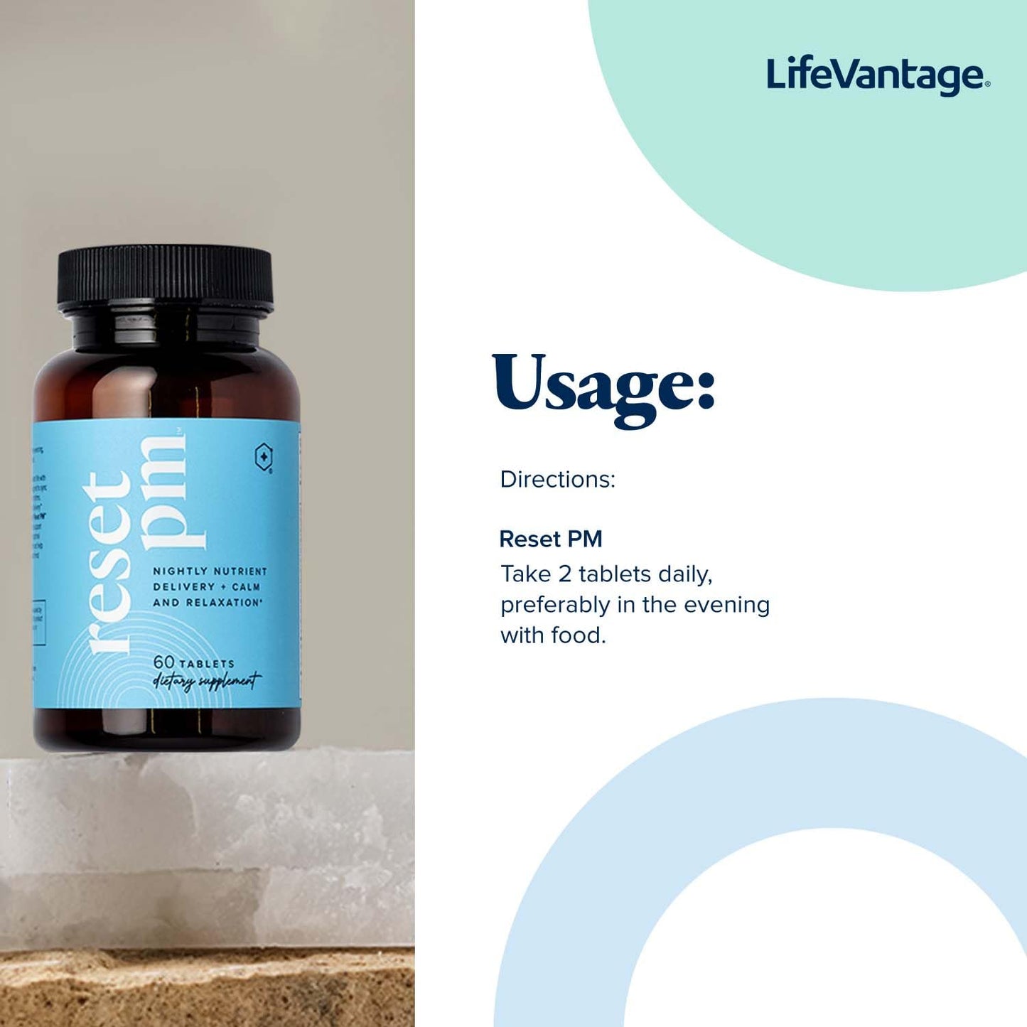 LifeVantage Reset PM Advanced Multi-Nutrient Supplement, 60 Tablets