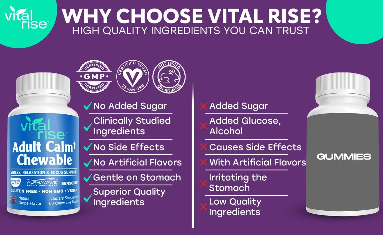 Vital Rise Adult Calm Magnesium Chewables 60 Count