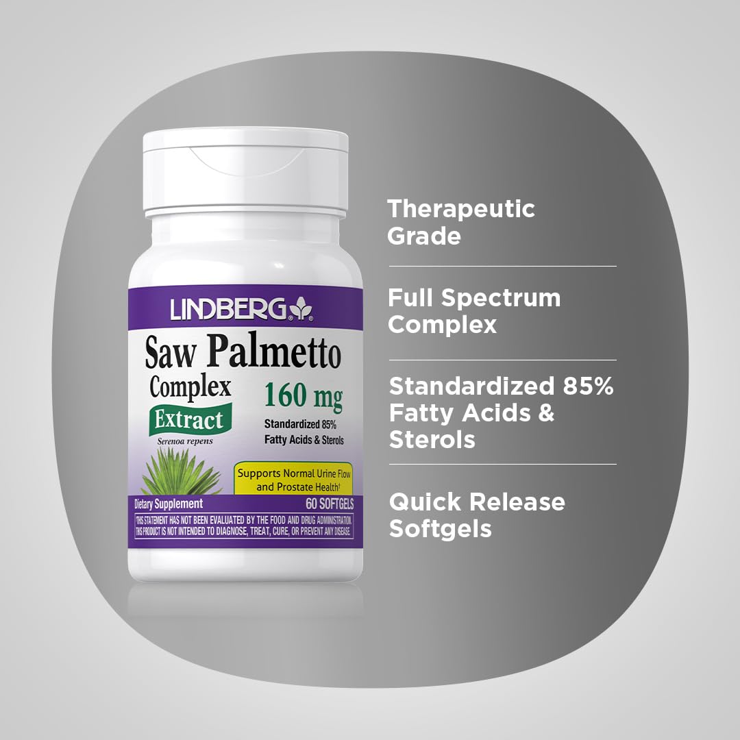 Lindberg Saw Palmetto Extract 160 mg Softgels, 60-Count