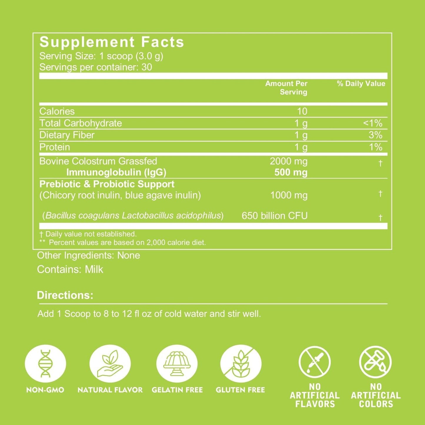 VITINITY Grass Fed Bovine Colostrum Powder, Unflavored, 3.18 oz