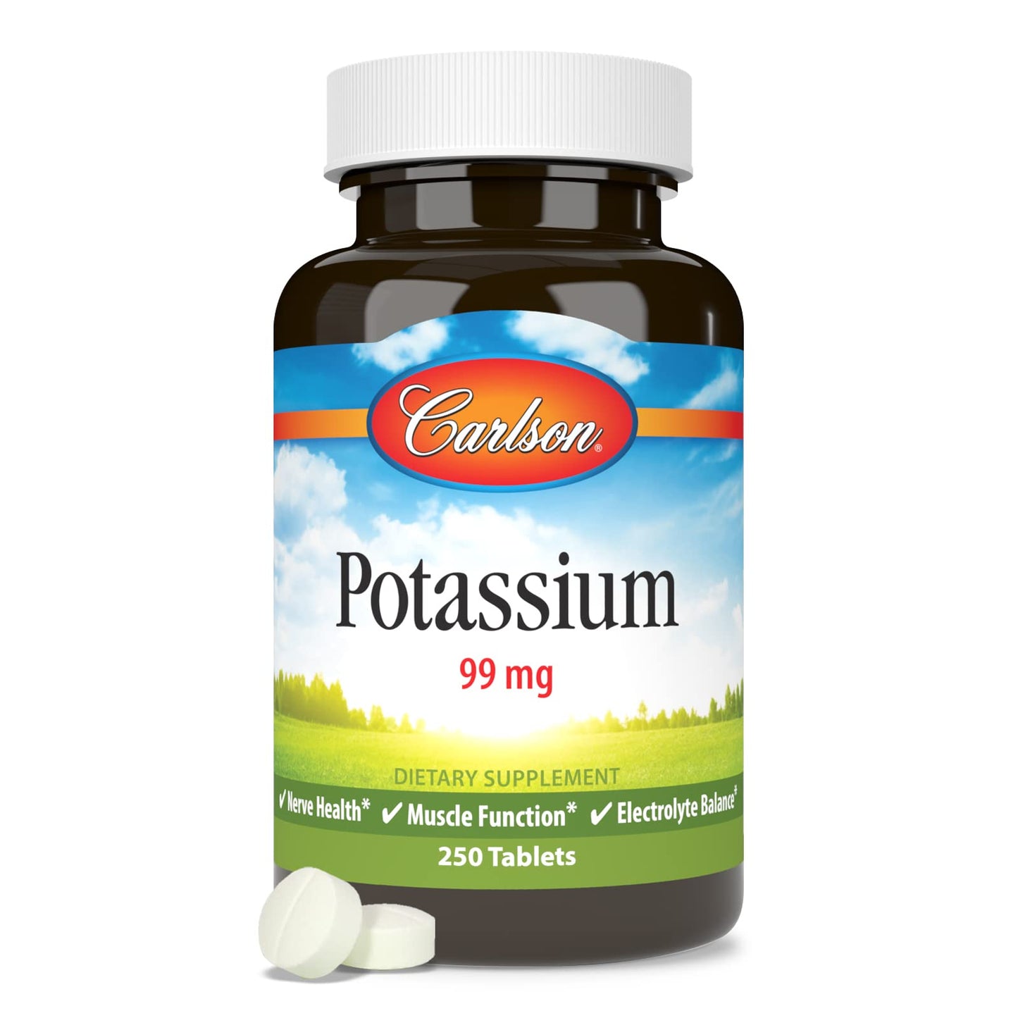 Carlson Potassium 99 mg Tablets, 250 Count