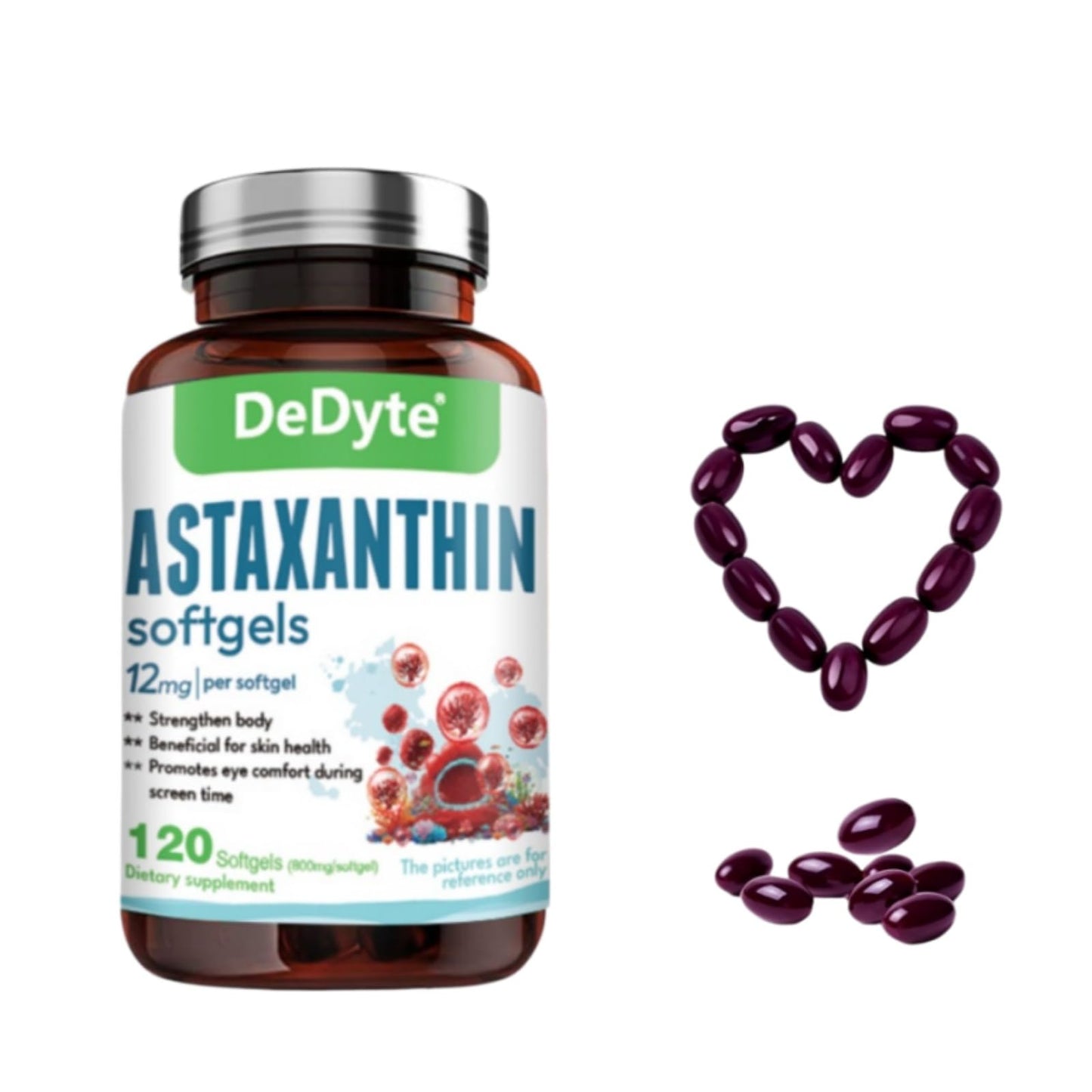 DeDyte Astaxanthin Supplements 12mg Softgel 120 Count