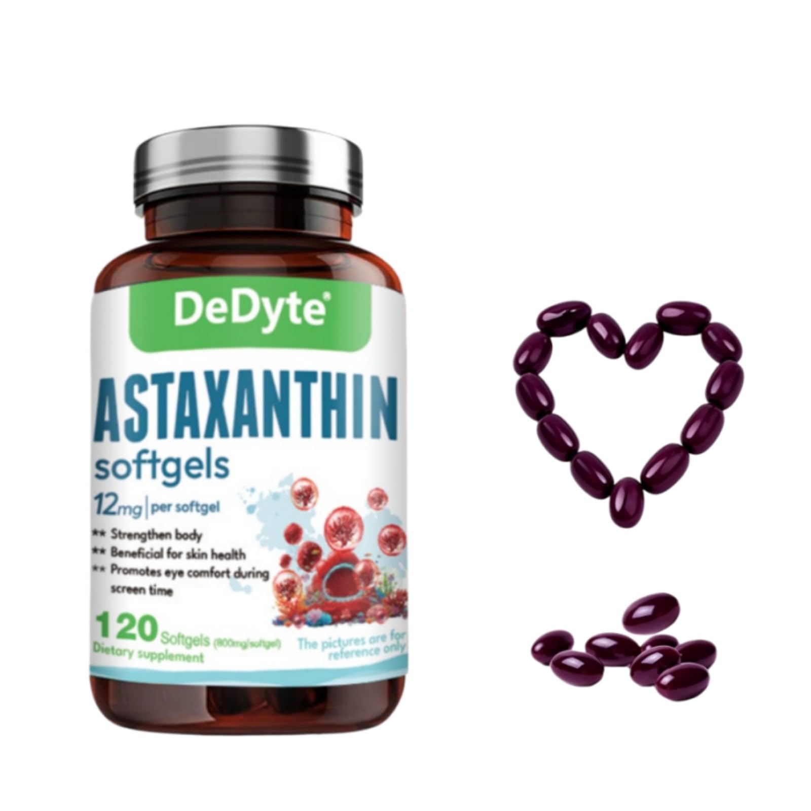 DeDyte Astaxanthin Supplements 12mg Softgel 120 Count