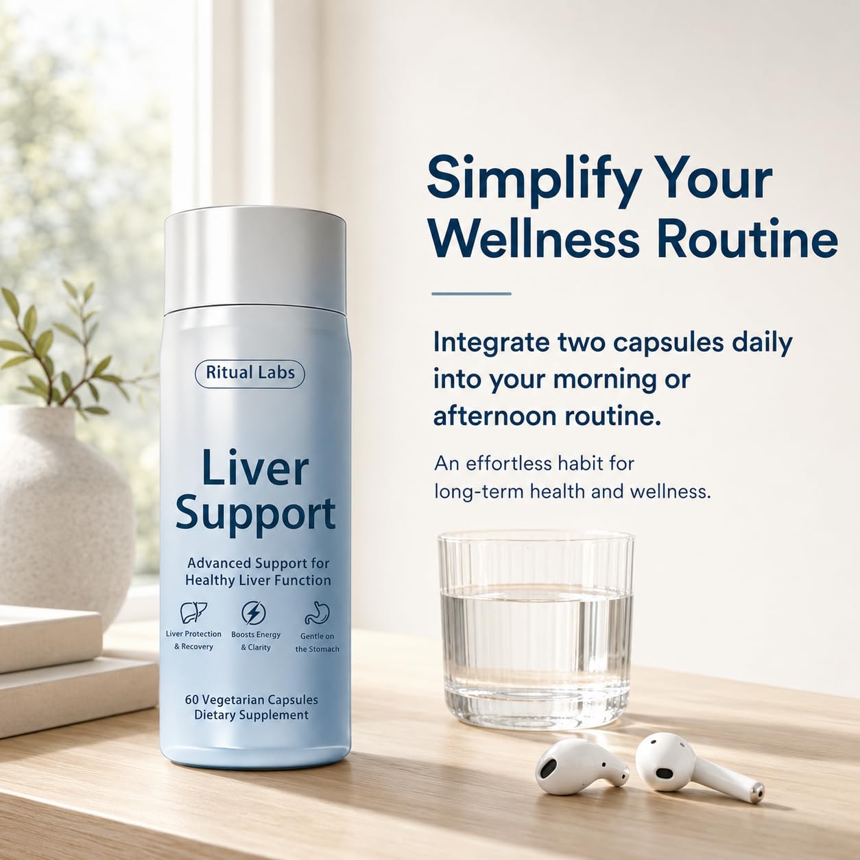 LANZF Ritual Labs Liver Support Milk Thistle Liver Support Supplement Capsule 60 Capsules