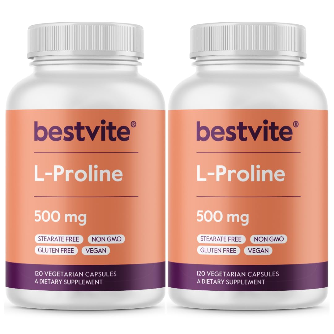 BESTVITE L-Proline 500mg Capsules 240 Count