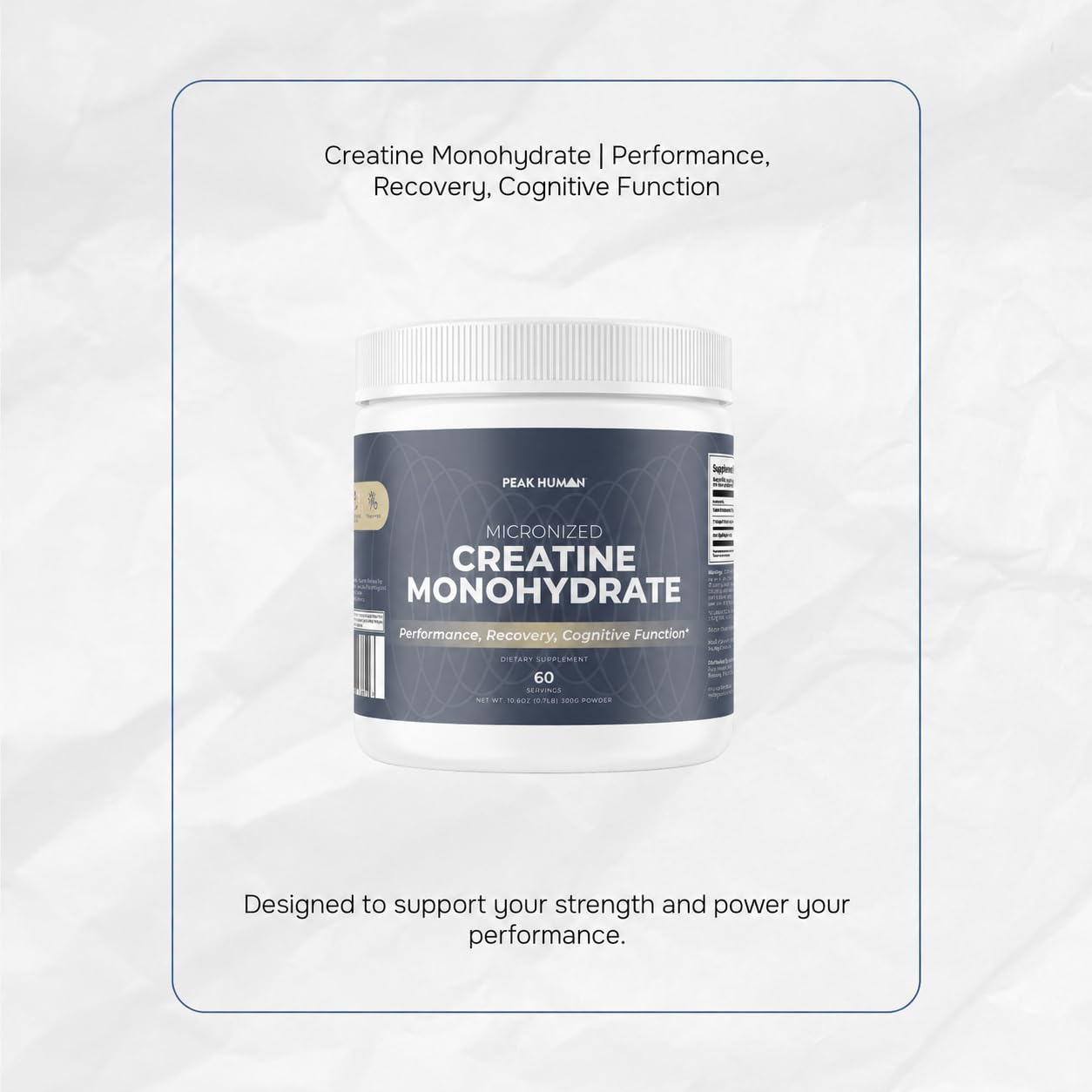 Peak Human Creatine Monohydrate Powder, 10.6 Ounce
