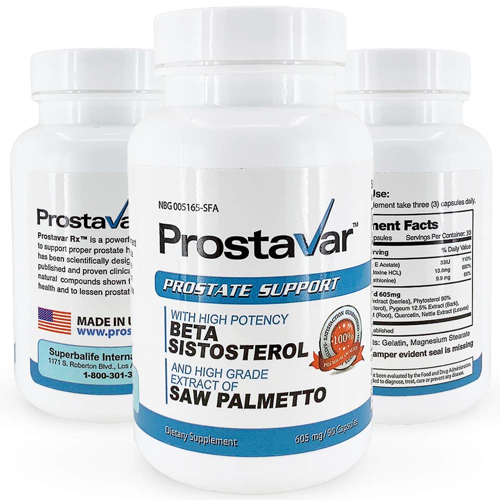 Prostavar Prostate Support with Saw Palmetto 605mg Capsules, 90 Count