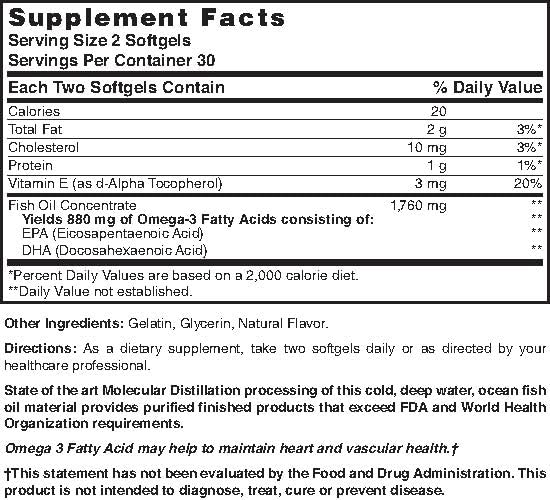 Nature's Blend Fish Oil 1760 mg Omega-3 Extra Strength Softgels 60