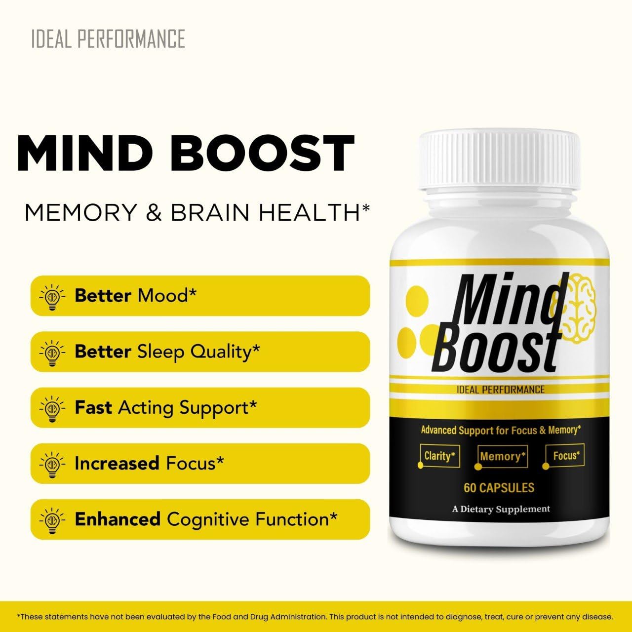 Ideal Performance Mind Boost Capsules 180 Count