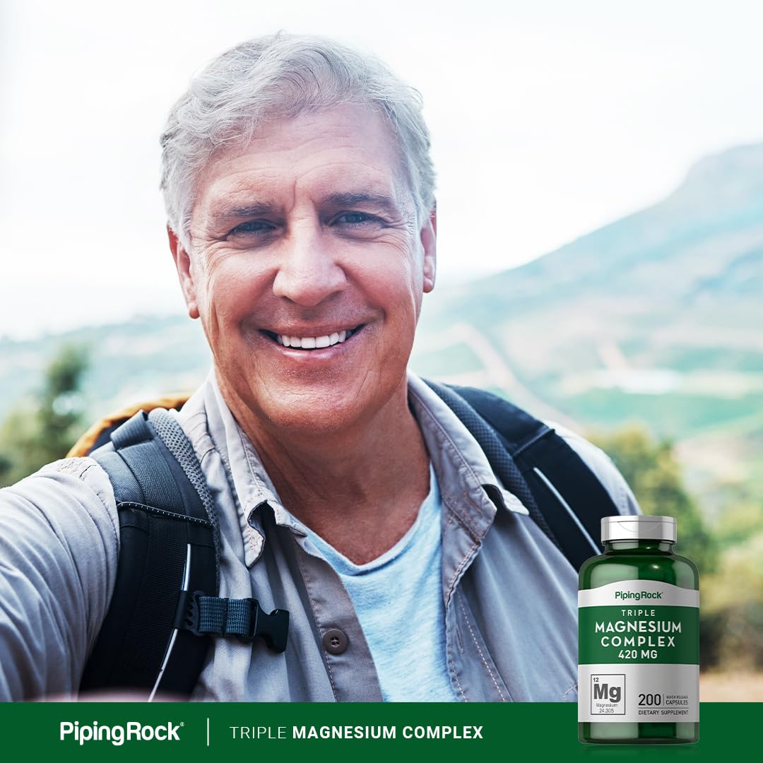 Piping Rock Triple Magnesium Complex 420 mg, 200 Capsules