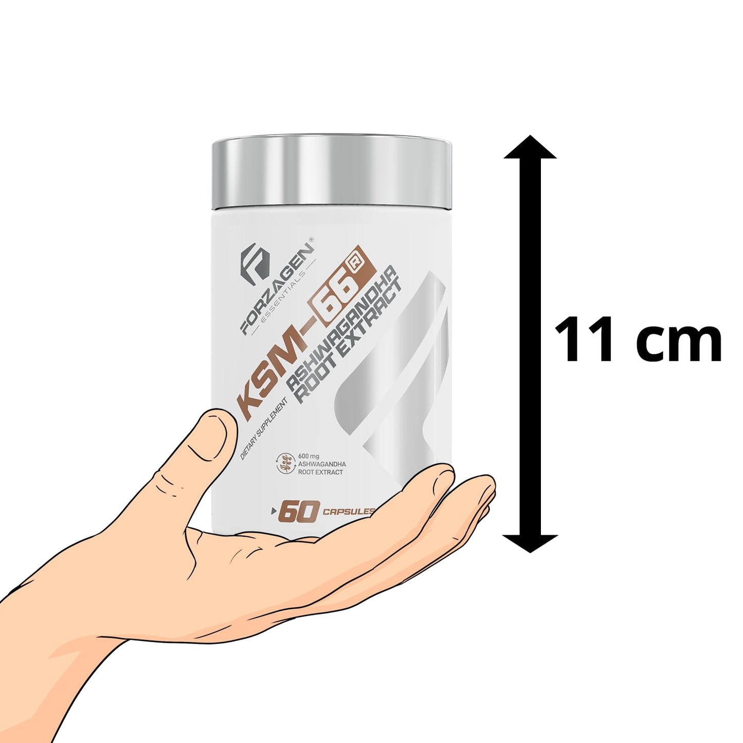 Forzagen KSM-66 Ashwagandha Root Extract Capsules 600mg, 60 Count