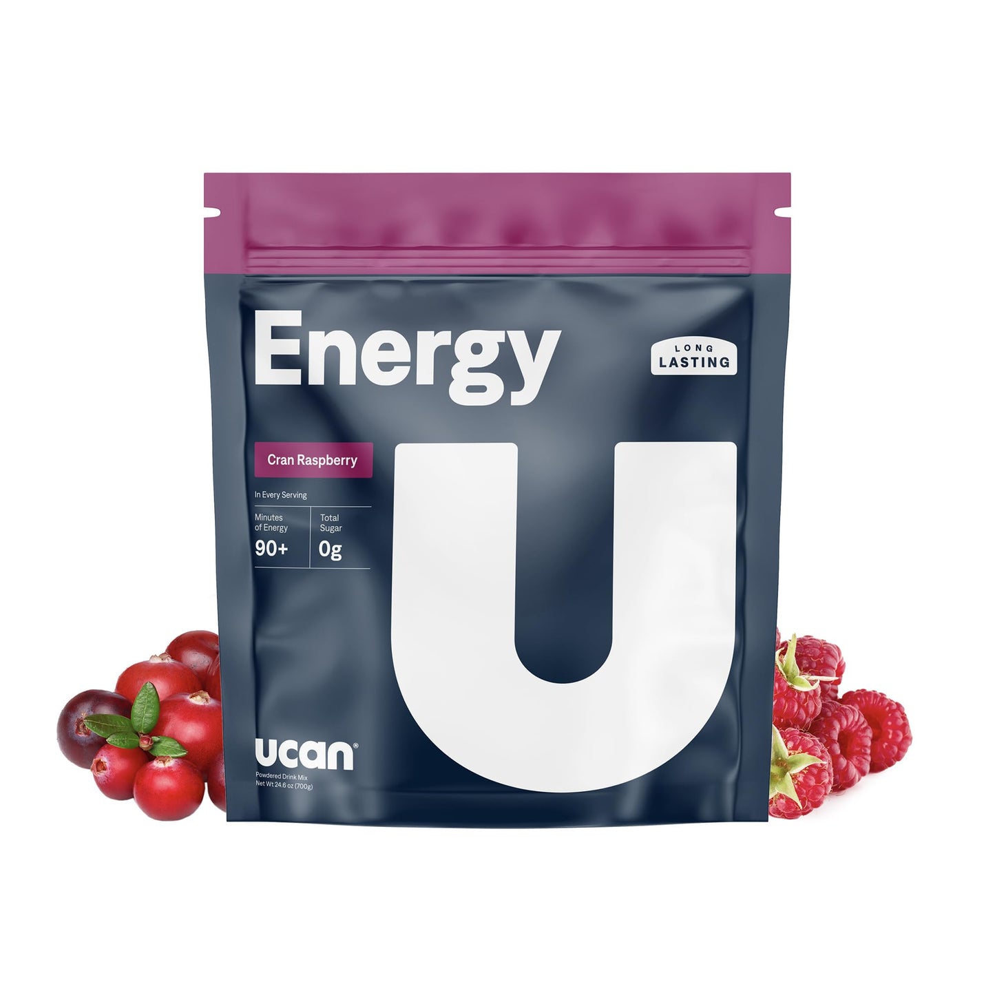 UCAN Energy Powder Cran-Raz Keto Sugar-Free Pre & Post Workout for Men & Women, 24.6 Ounces