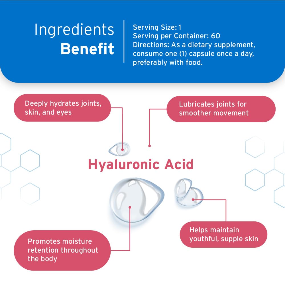 Hyalogic HA Lozenge Sugar-Free Hyaluronic Acid Supplement for Joints, Skin, Eyes & Hair – Support for Mobility, Collagen, Hydration Chewable 60 Count