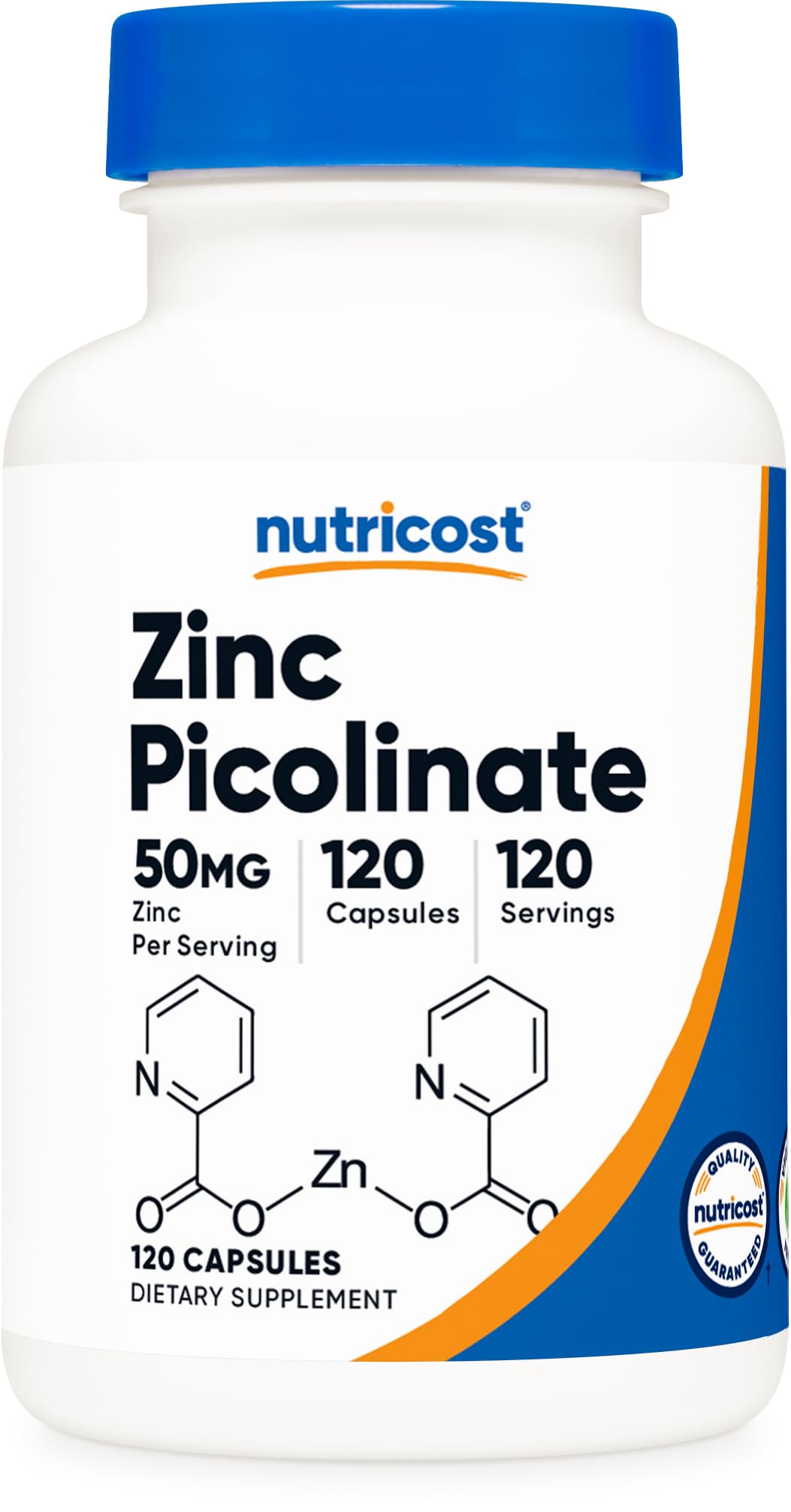 Nutricost Zinc Picolinate 50mg, 120 Vegetarian Capsules