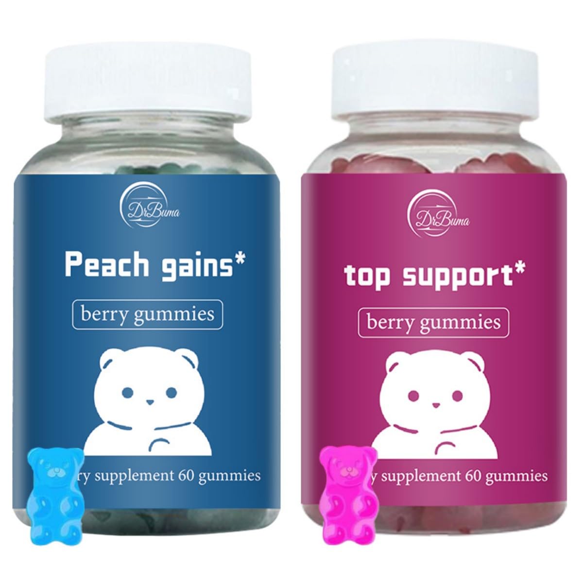 DrBuma Top & Peach Support Gummies, 2-Pack