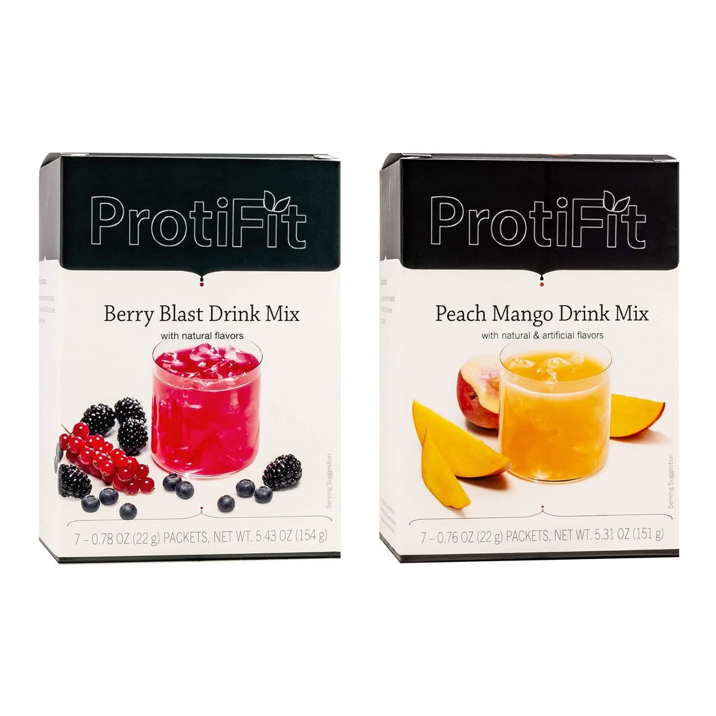 ProtiFit High Protein Berry Blast & Peach Mango Fruit Drink Powder, 2 Pack