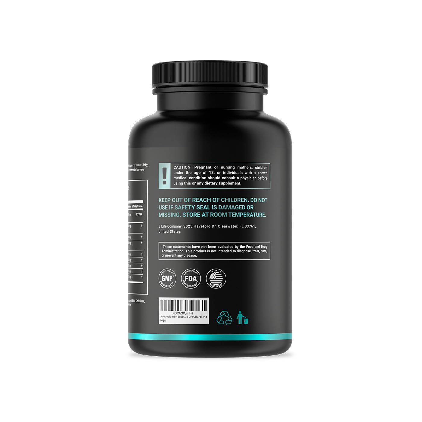 B Life Company Lion’s Mane Mushroom Capsules 240 Capsules