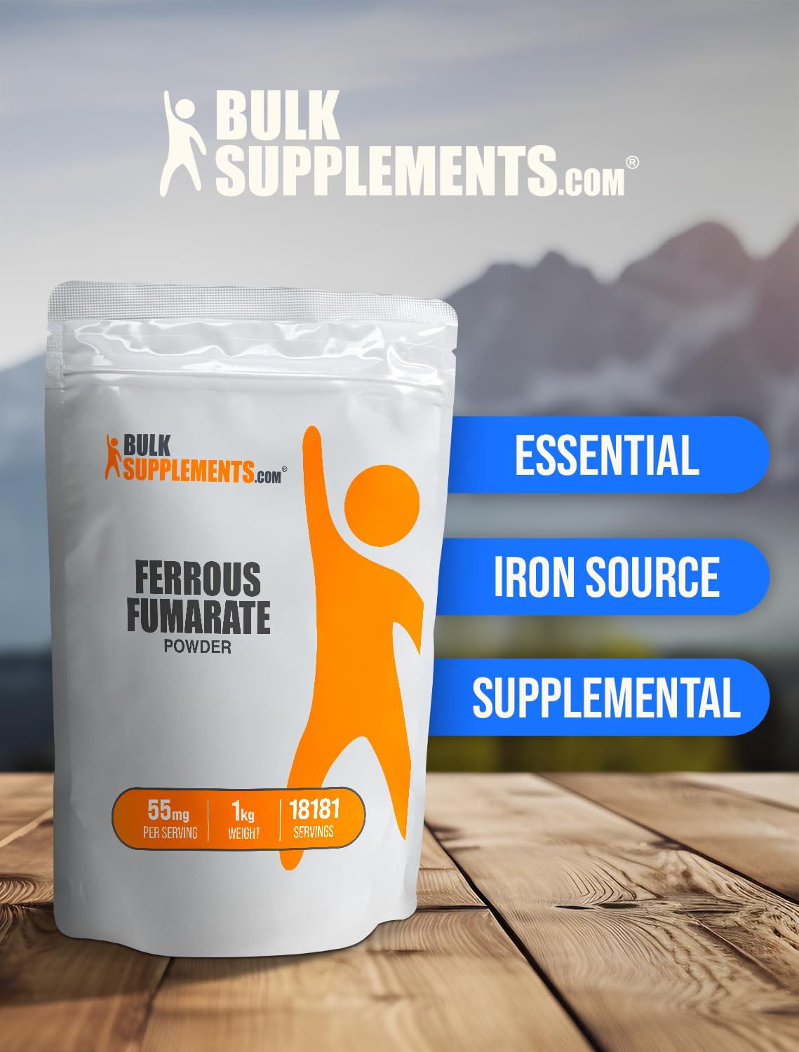 BulkSupplements Ferrous Fumarate Powder 176.37 oz (Pack of 5)
