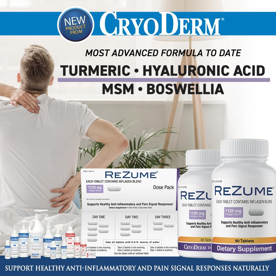CryoDerm REZUME Full Spectrum Inflagan Blend Formula Tablets, 90