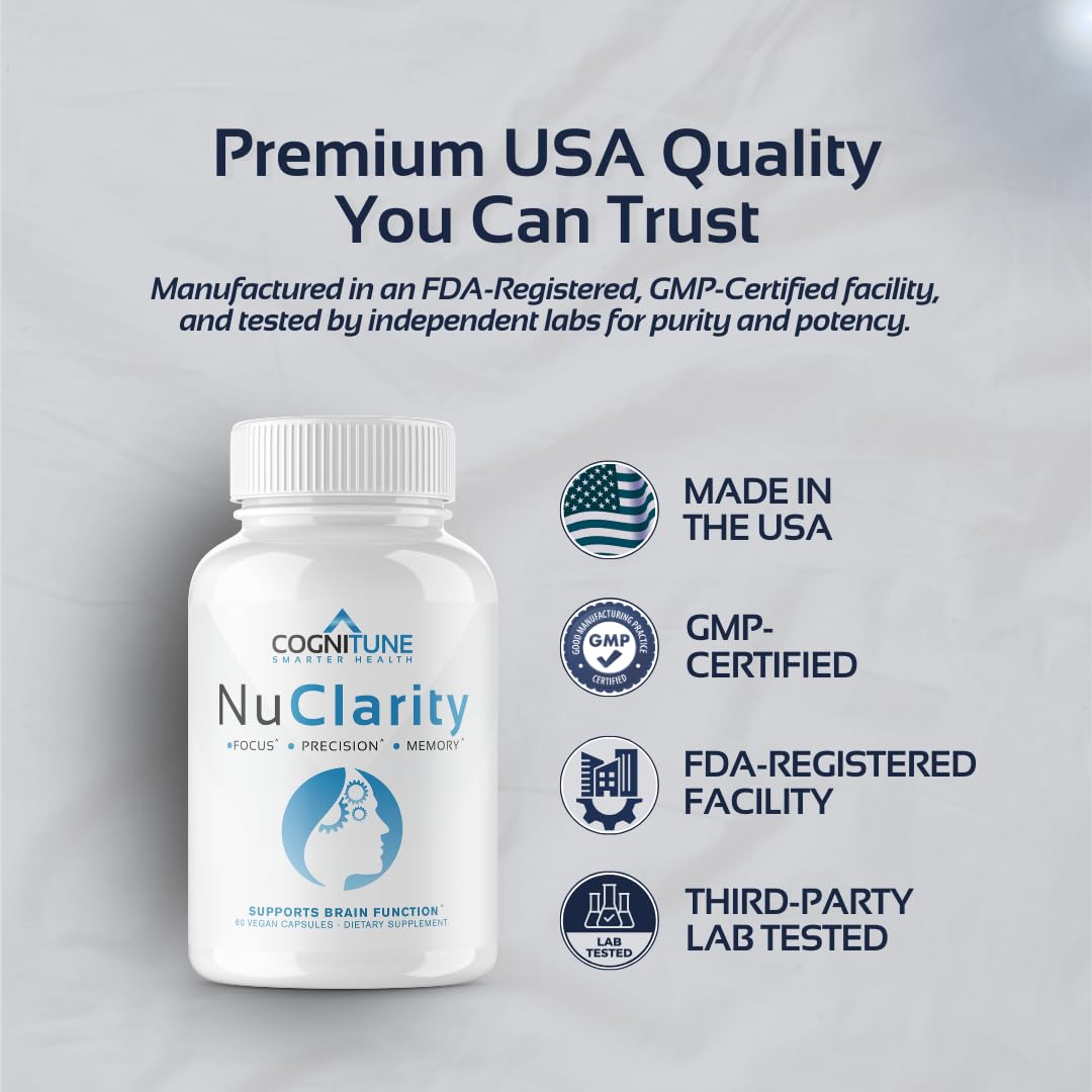 CogniTune NuClarity Brain Supplement for Memory and Focus, 60 Capsules