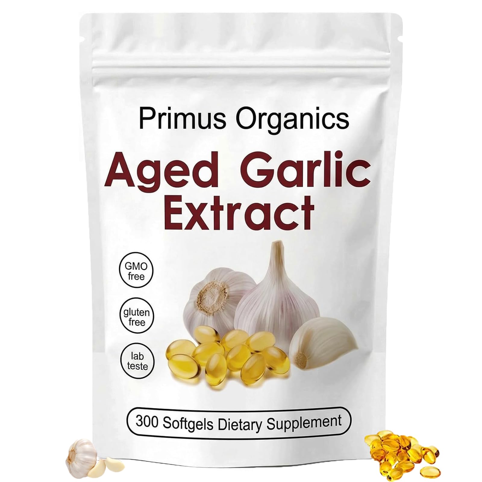 Primus Organics Aged Garlic Extract Softgels 300